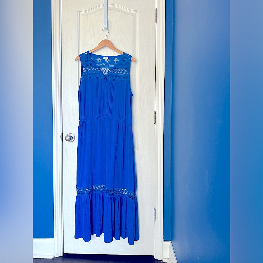 Cobalt Maxi Dress With Gorgeous Detailing, XL
